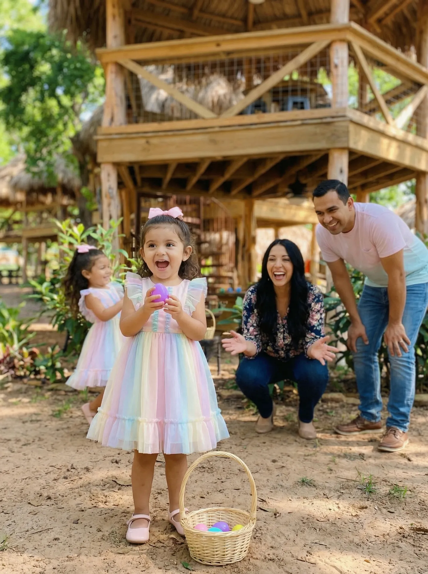 Easter family glamping moment 4 at Son's River Ranch