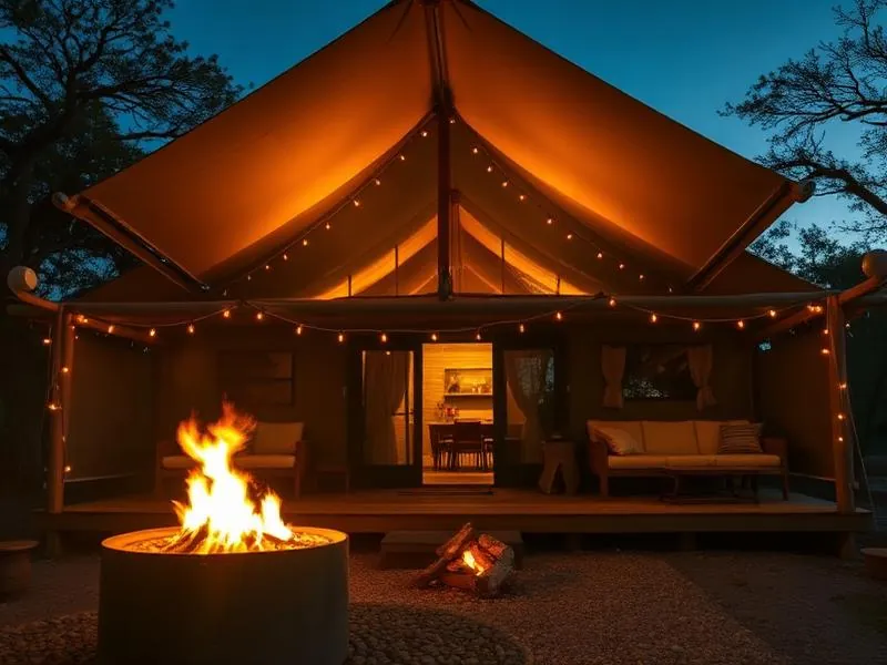Glamping cabin in Texas Hill Country at Son's River Ranch