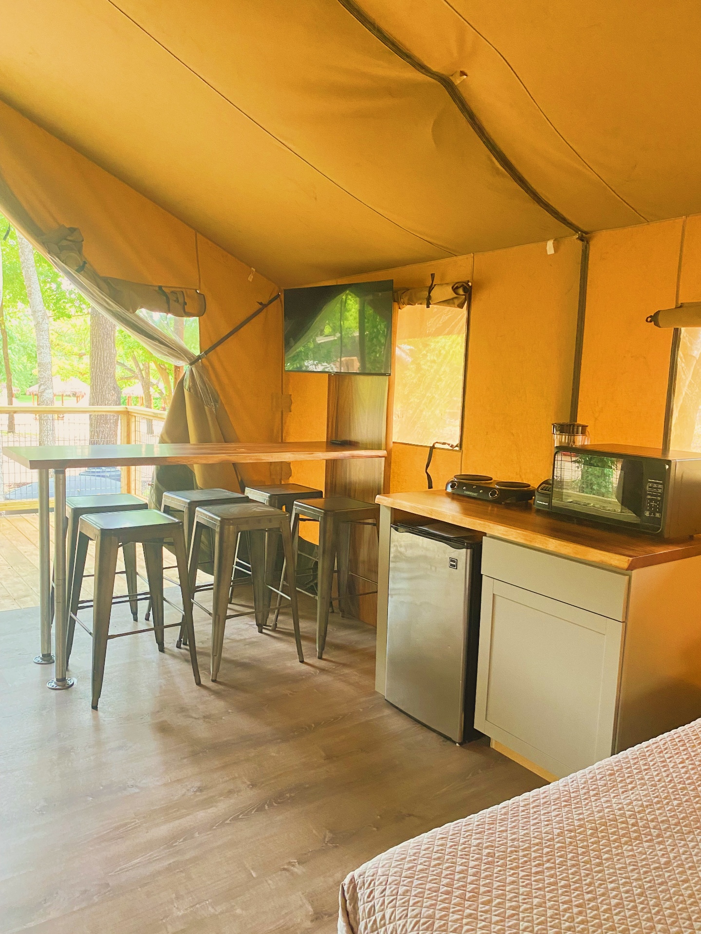Safari Cabin kitchenette area