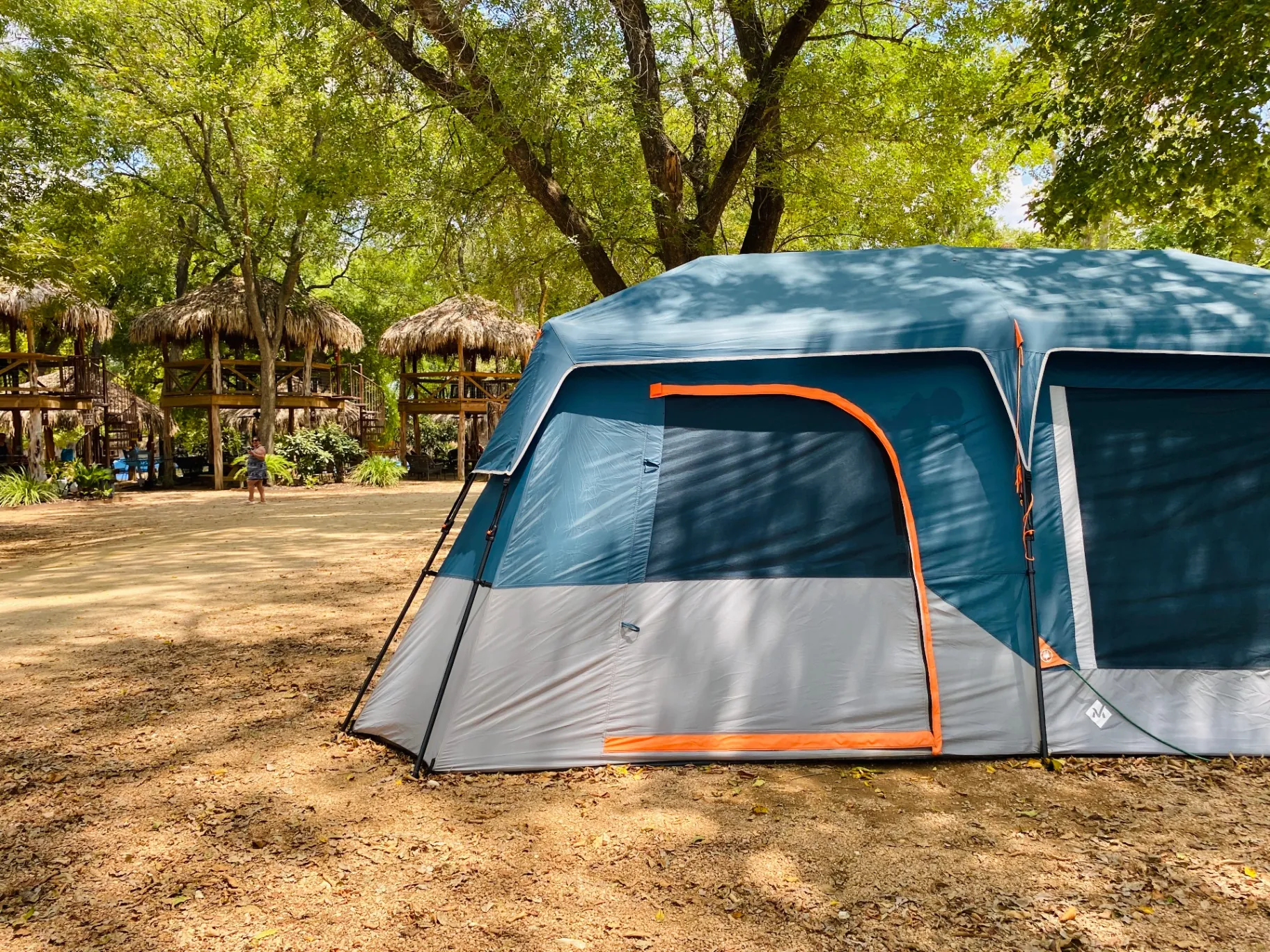 Tent camping setup at Son's River Ranch